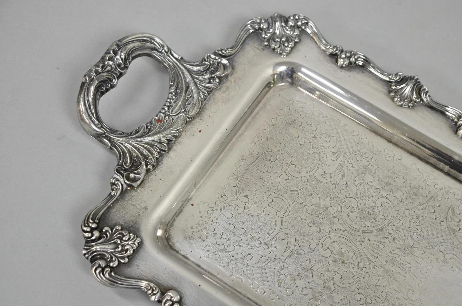 Unknown W&S Blackinton Victorian Silver Plated Narrow Serving Platter Dish Bar Tray For Sale