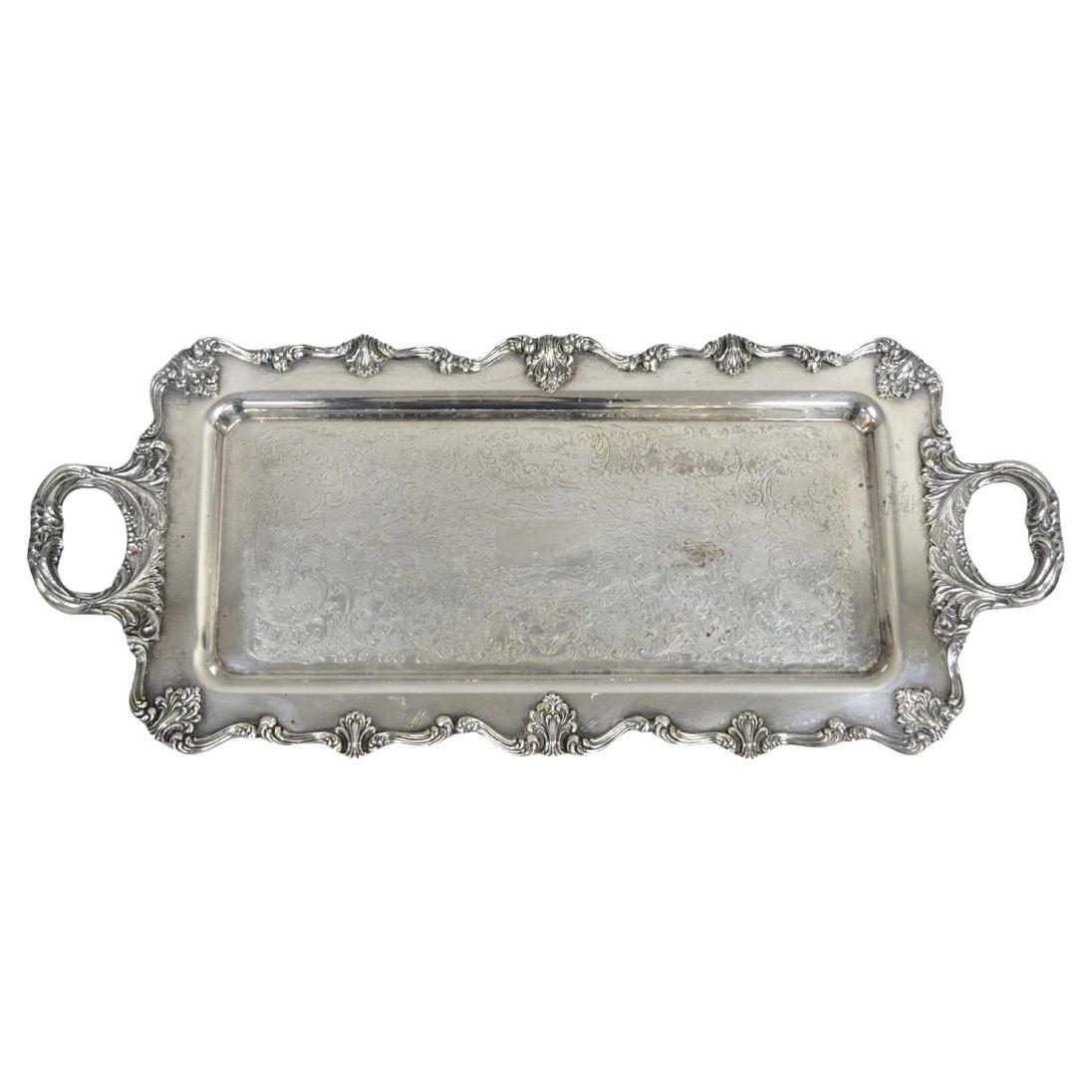 W&S Blackinton Victorian Silver Plated Narrow Serving Platter Dish Bar Tray For Sale