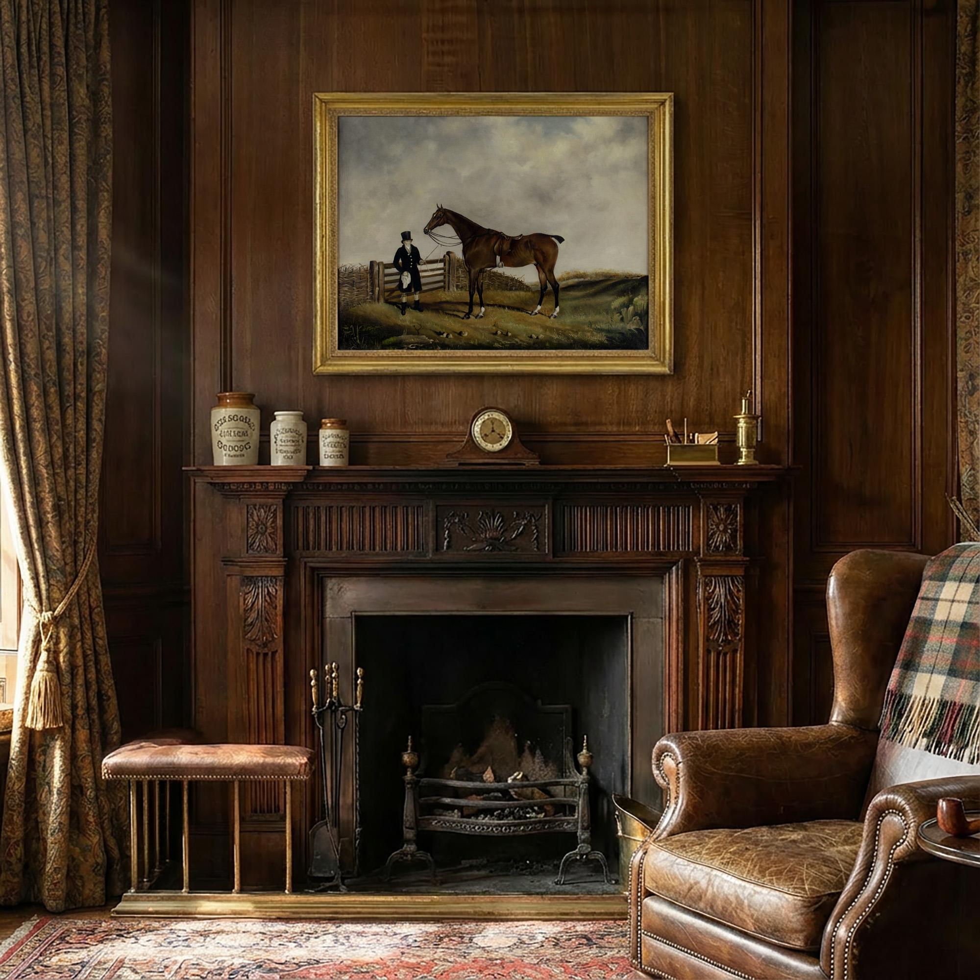 W.S. Cooper, un chasseur de la baie et un palefrenier dans un paysage en vente 1