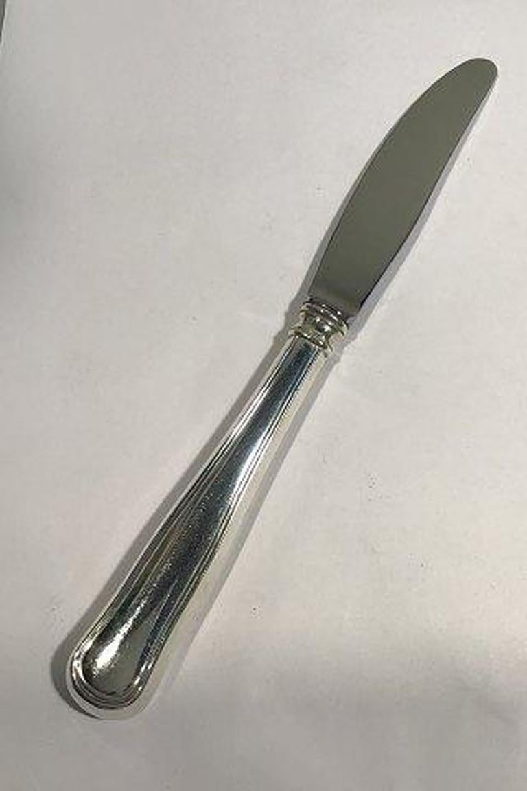 W&S Sørensen Silver Dobbeltriflet Old Danish Dinner Knife In Good Condition For Sale In Copenhagen, DK