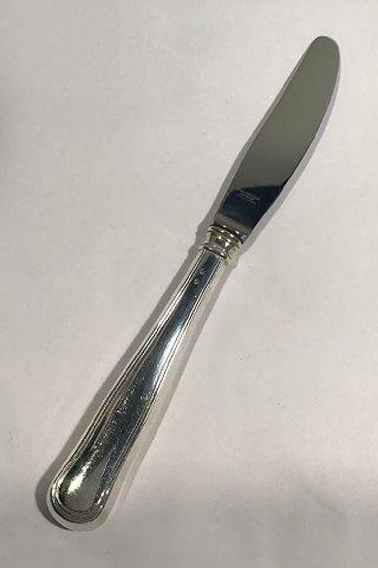 20th Century W&S Sørensen Silver Dobbeltriflet Old Danish Dinner Knife For Sale