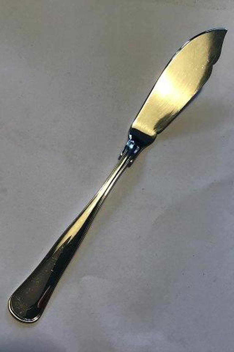 W&S Sørensen Silver Dobbeltriflet Old Danish Fish Knife In Good Condition For Sale In Copenhagen, DK