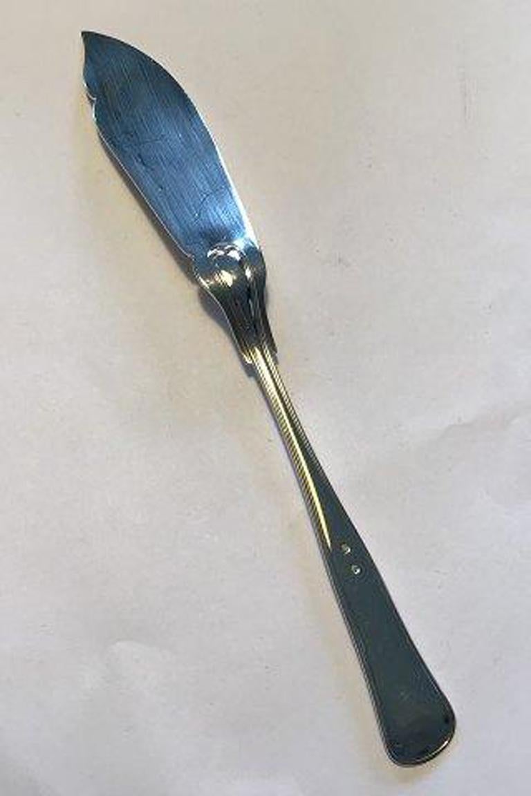 20th Century W&S Sørensen Silver Dobbeltriflet Old Danish Fish Knife For Sale