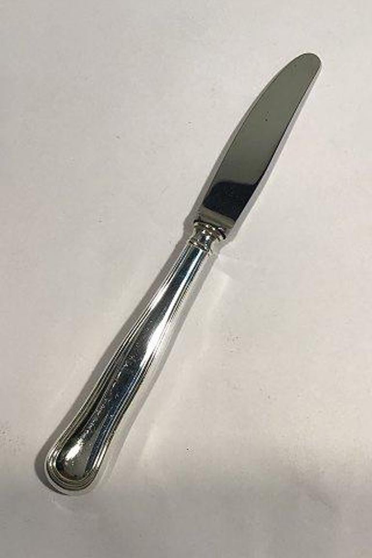 20th Century W&S Sørensen Silver Dobbeltriflet Old Danish Luncheon Knife For Sale