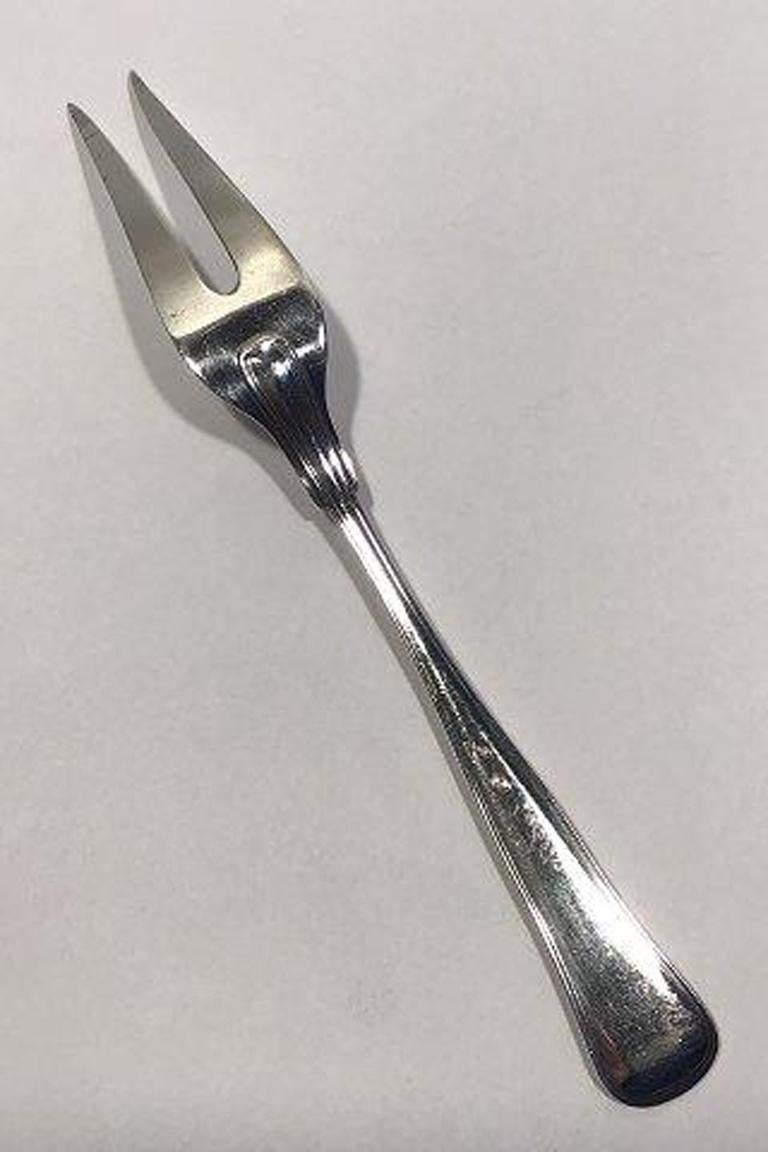 20th Century W&S Sørensen Silver Dobbeltriflet Old Danish Meat Fork For Sale