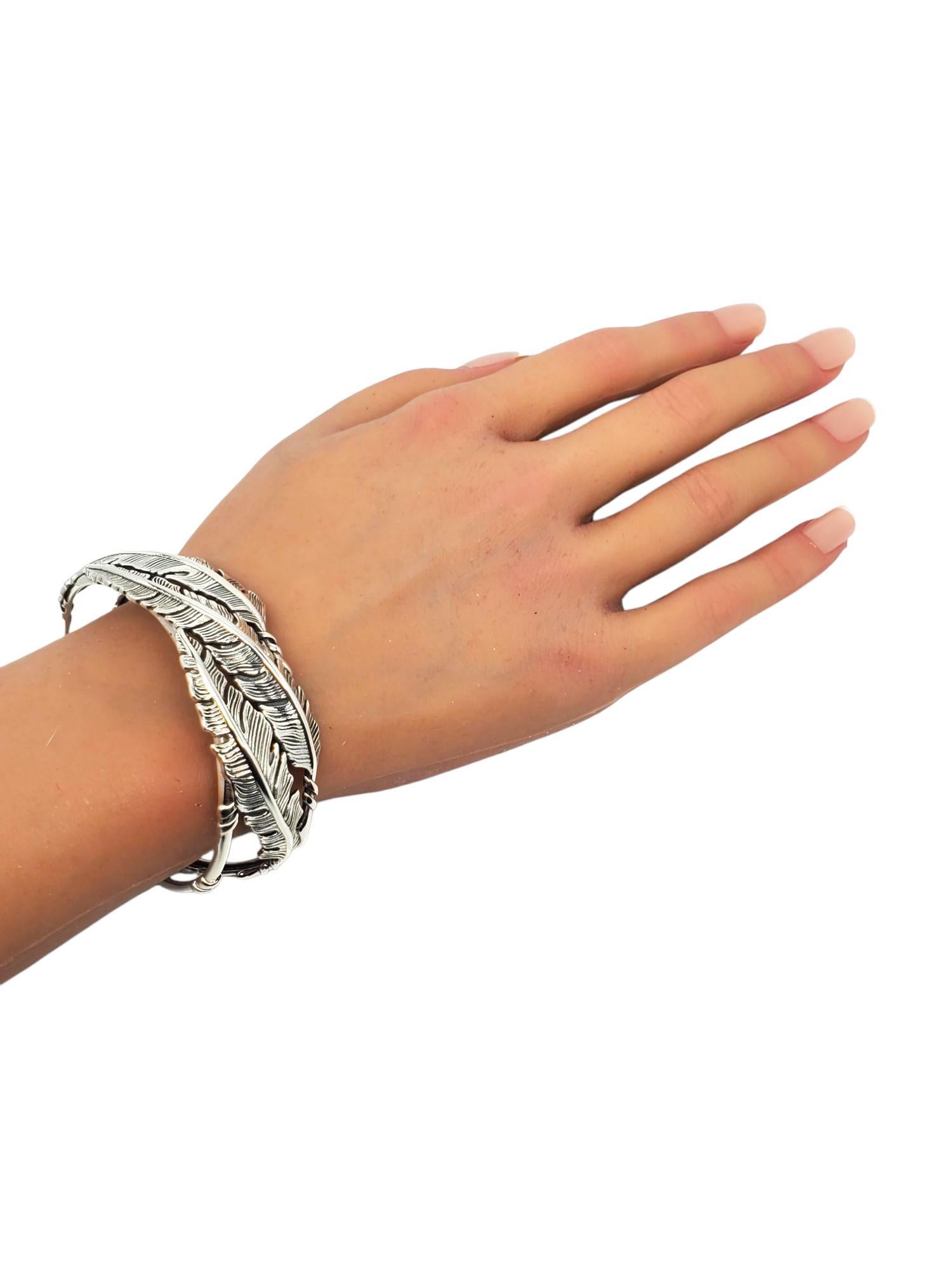 Bracelet manchette en plumes WTC en argent sterling #21540 en vente 3