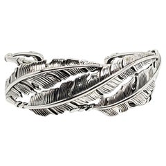 WTC Sterling Silver Feather Cuff Bracelet #21540