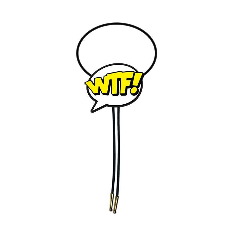 This is a bolo tie made from inlaid acrylic and a gold laminate backing, with a black elastic cord, measuring approximately 5.8 x 8 cm.

Wear it to work for your best corporate cowboy look or the hoe down with your western shirt for some sweet ranch