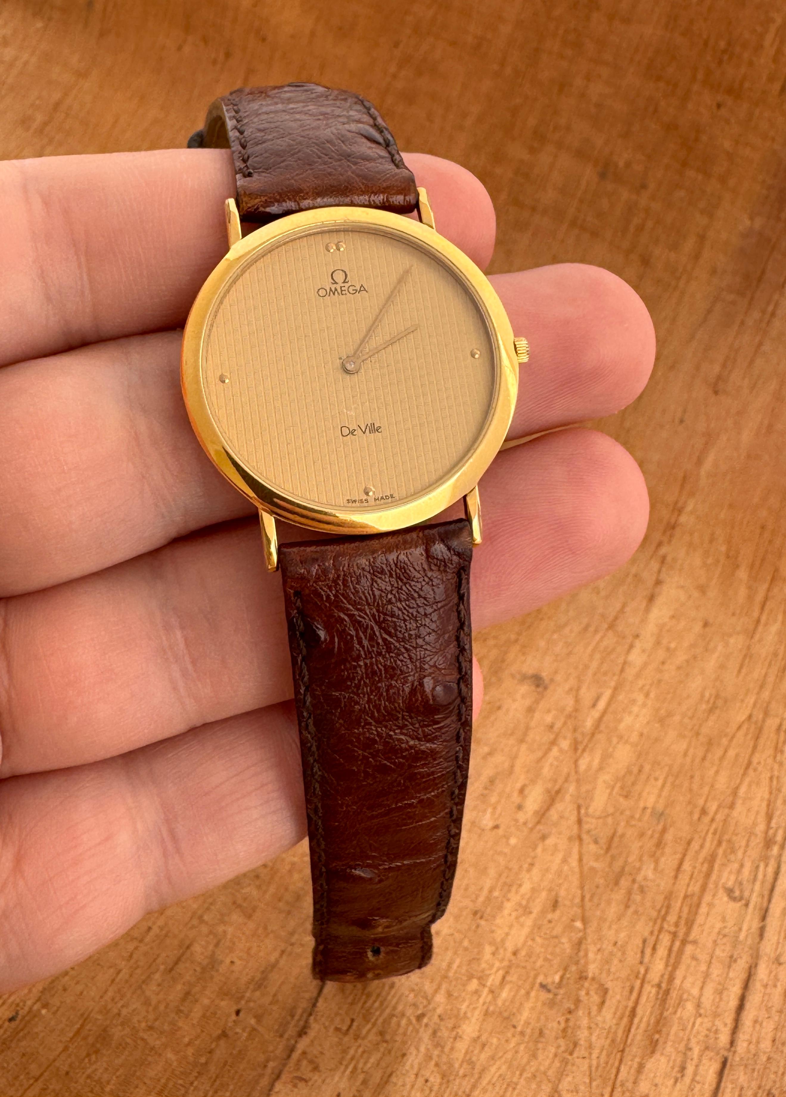 [WTS] Omega De Ville Ref 1950055 Striped Dial cal 1378 Thin Gold Plated For Sale 1