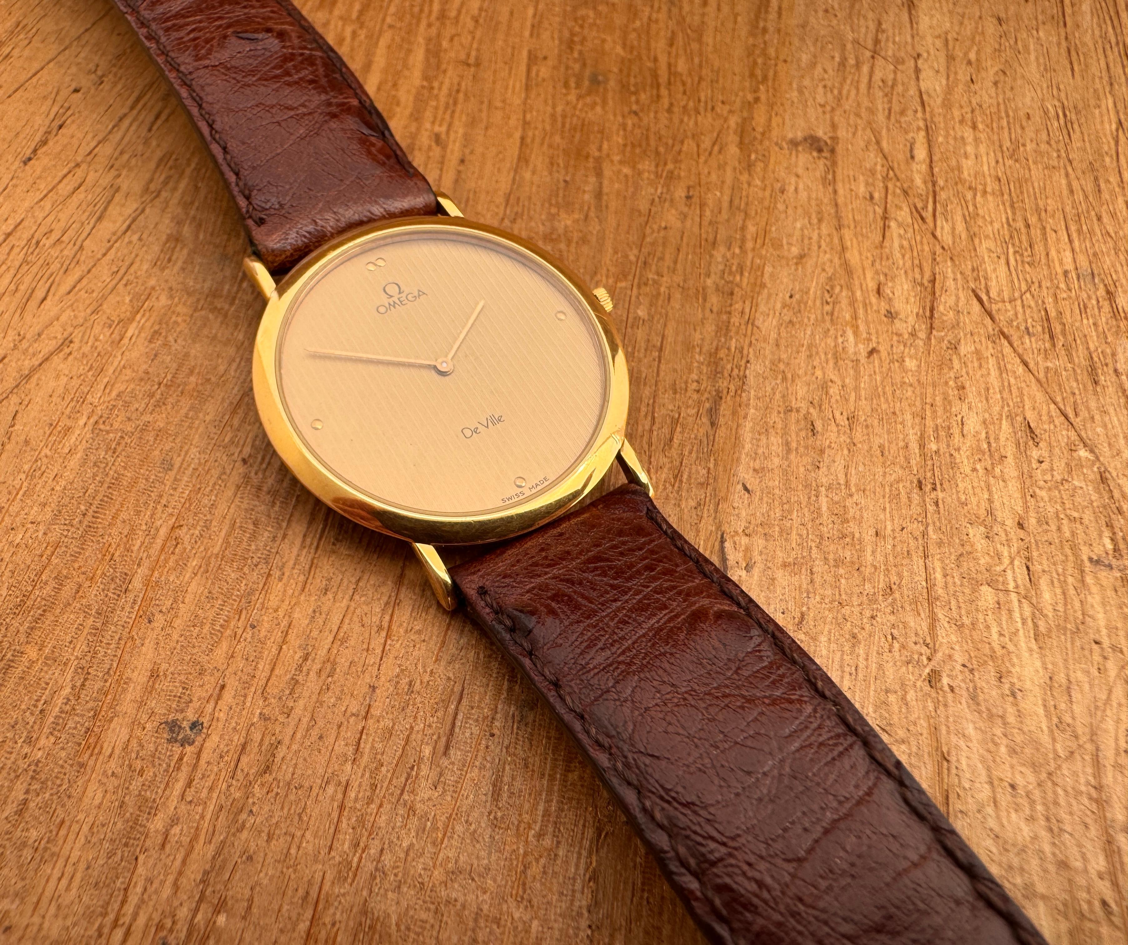 [WTS] Omega De Ville Ref 1950055 Striped Dial cal 1378 Thin Gold Plated For Sale 3