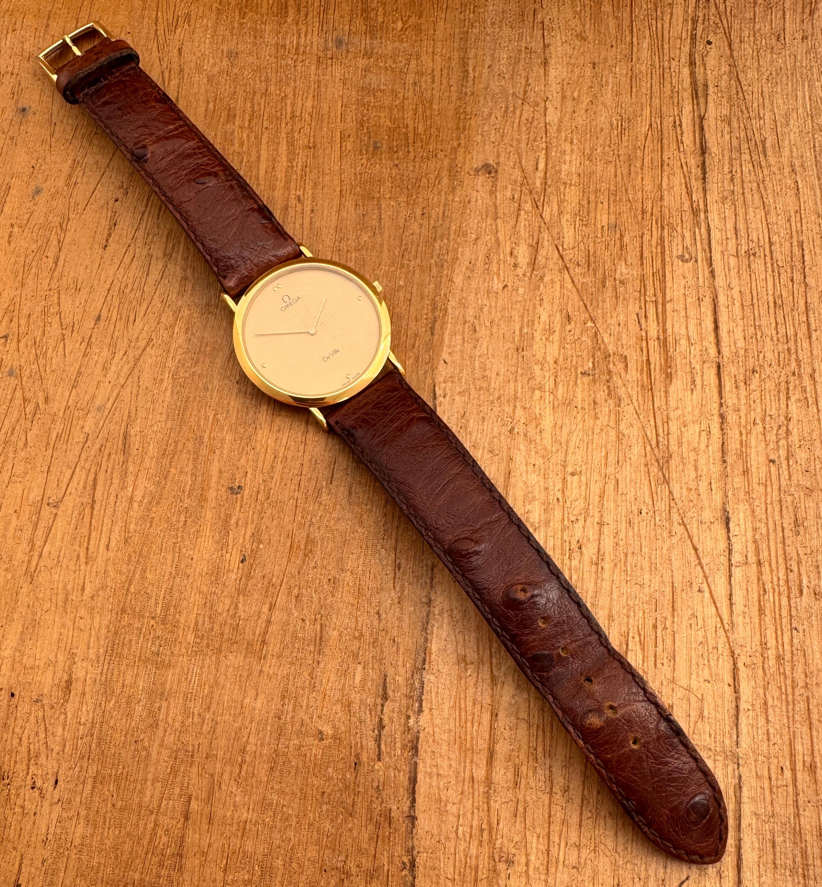 [WTS] Omega De Ville Ref 1950055 Striped Dial cal 1378 Thin Gold Plated For Sale 4