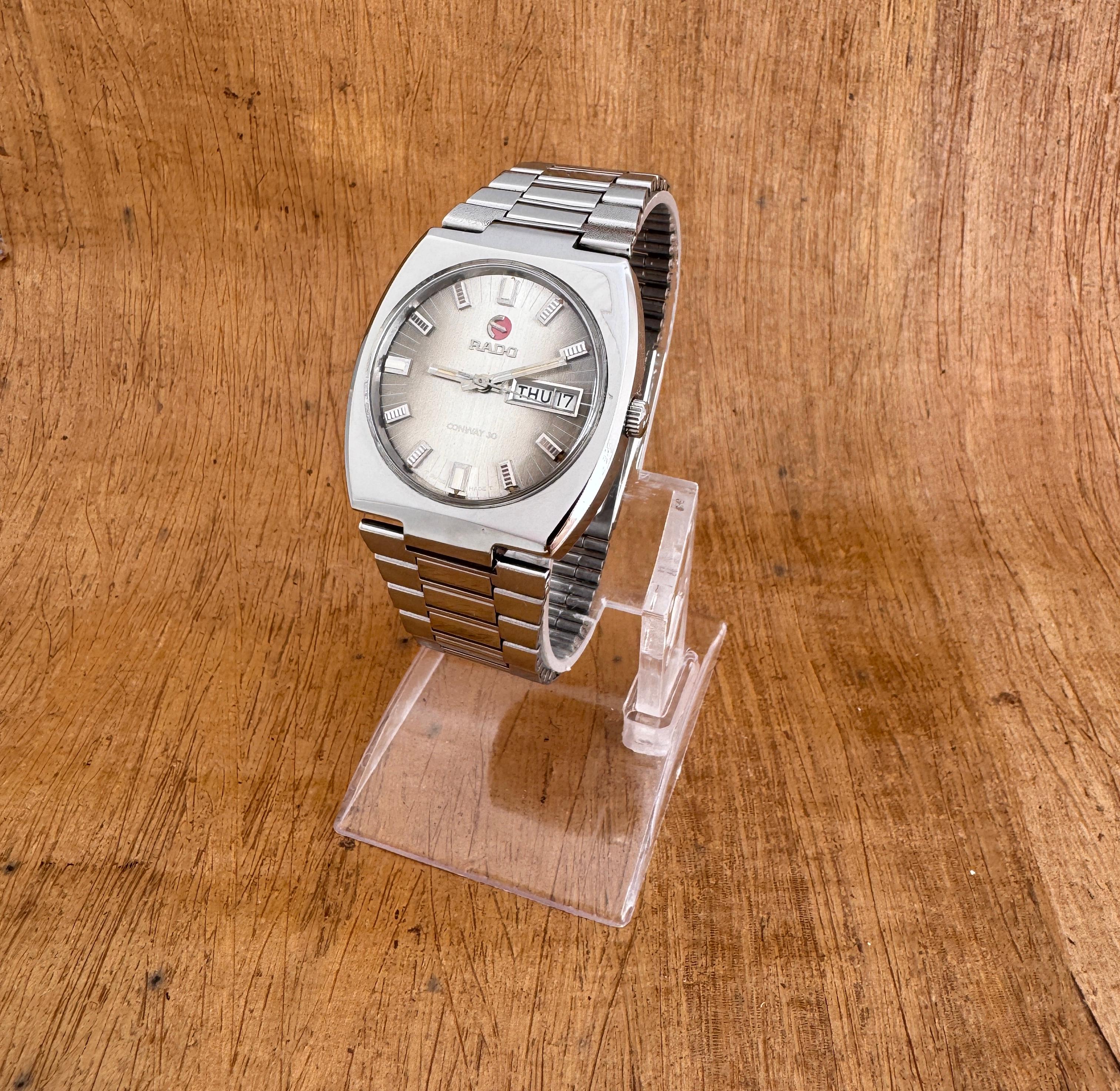 Uomo WTS] RADO CONWAY 30 watch Automatic Rare Dial Day / Date Stainless Steel Watch in vendita