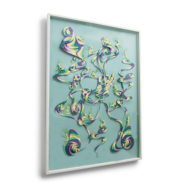 Rainbow Cloud - Floating - Abstract Mixed Media Art by Wu Jian'an
