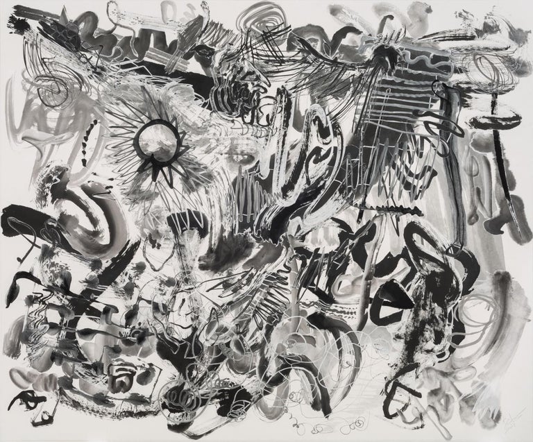 Wu Jian'an "500 Brushstrokes 44, " Ink on Rice Paper, 2017 For Sale