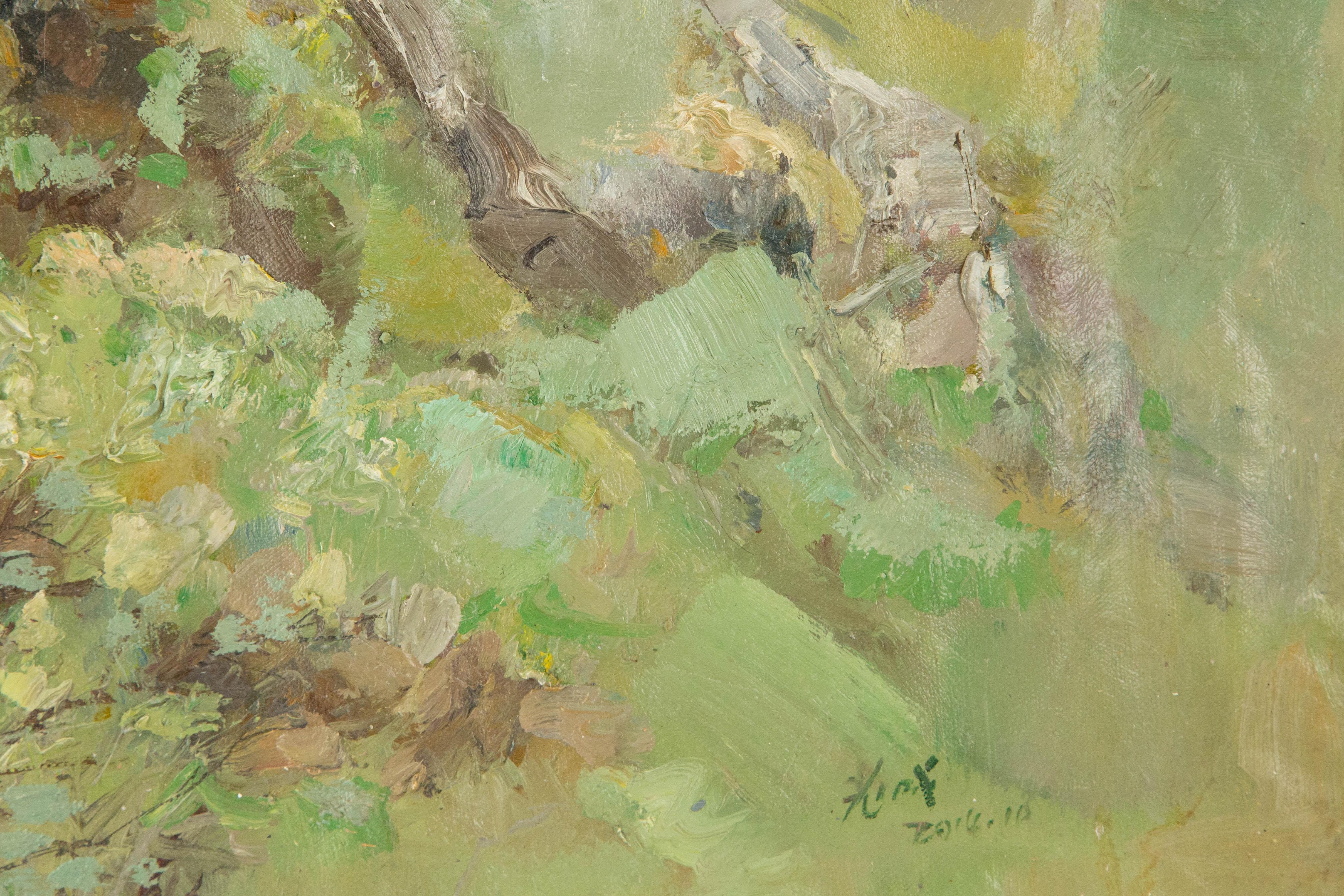 Wuang Cheng Landschaft, Original, Öl auf Leinwand, „Große Wand“, Wuang Cheng im Angebot 4