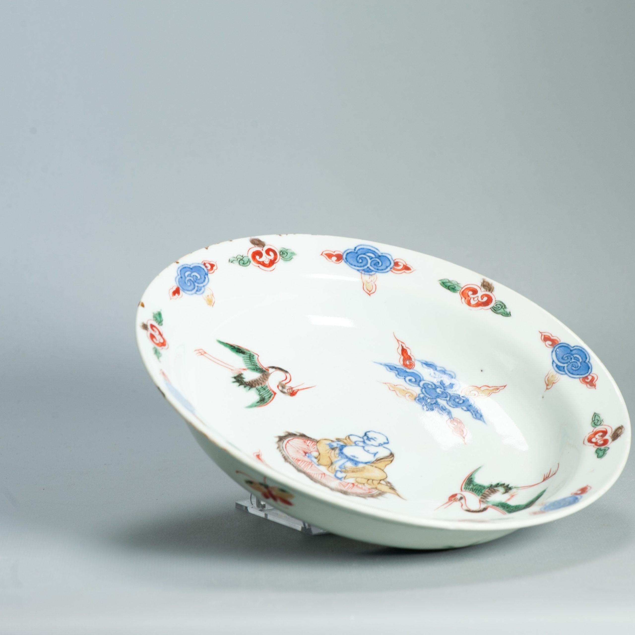 Wucai 17C Antike chinesische Porzellan Ko Akae Tiefe Platte Tianqi Chongzhen Zeitraum im Angebot 12