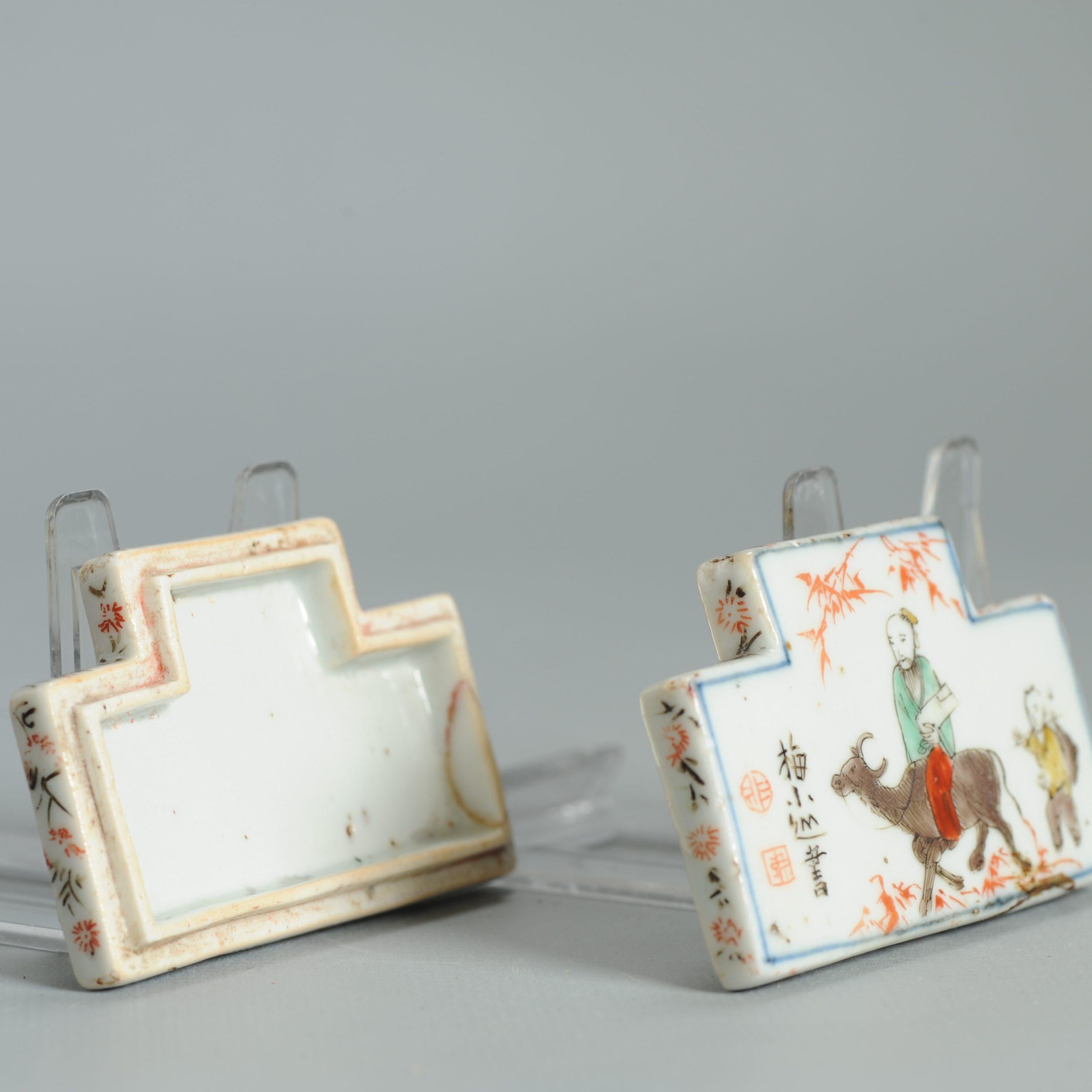 Wucai 17C Antigua Porcelana China Ko Akae Caja de Incienso Periodo Tianqi Chongzhen en venta 11