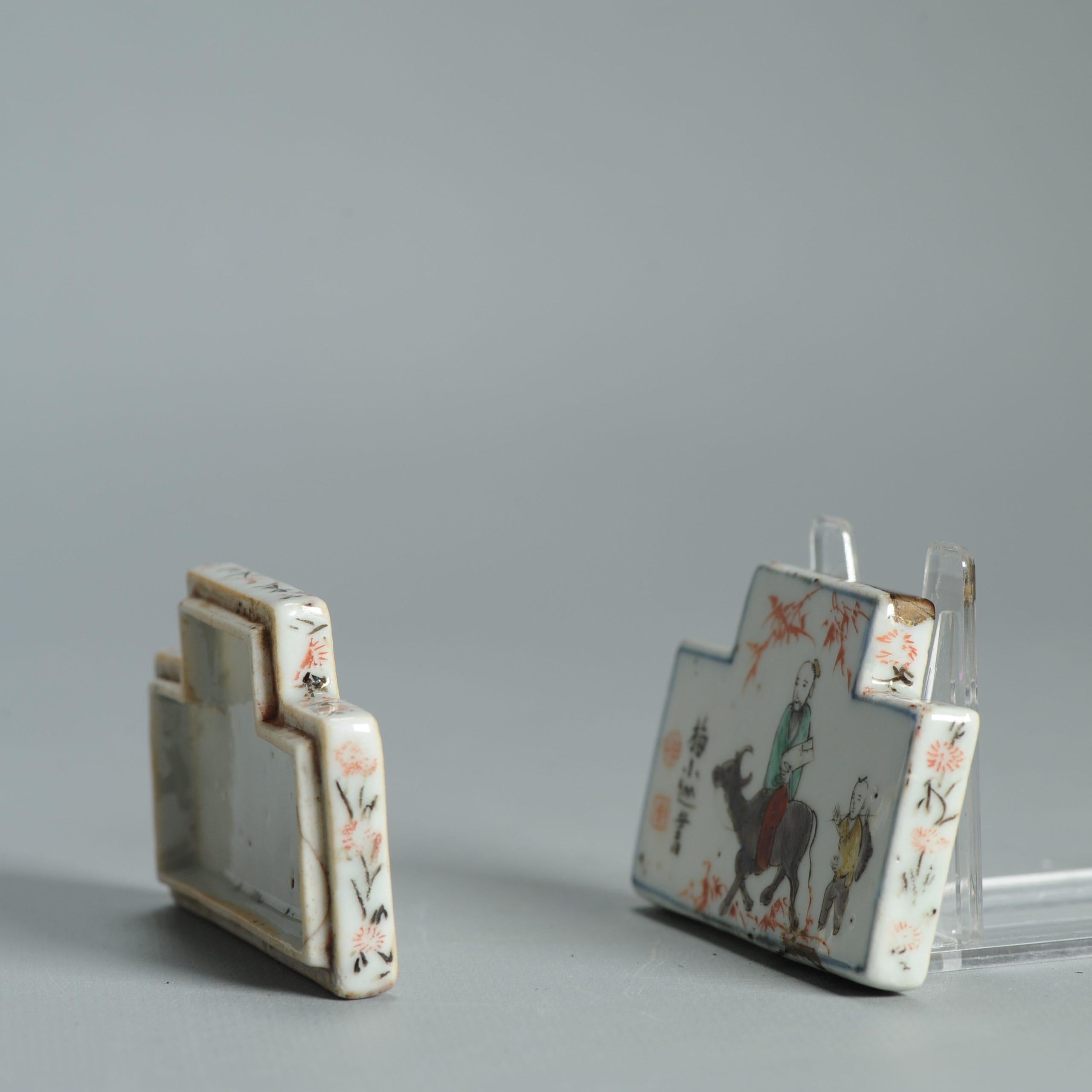 Wucai 17C Antigua Porcelana China Ko Akae Caja de Incienso Periodo Tianqi Chongzhen en venta 13