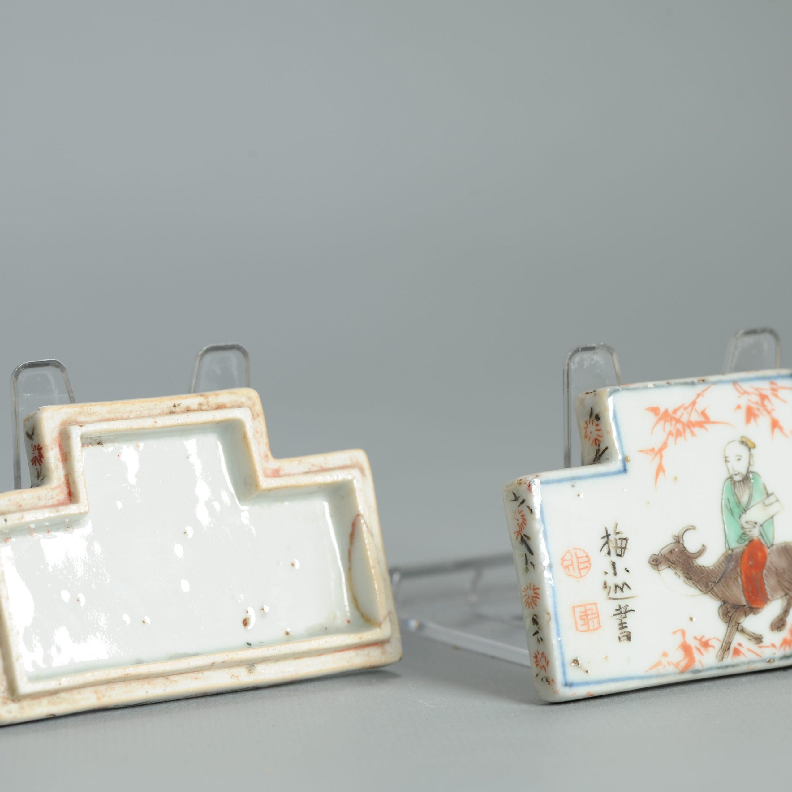 Wucai 17C Antigua Porcelana China Ko Akae Caja de Incienso Periodo Tianqi Chongzhen en venta 14