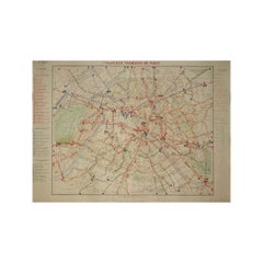 1899 "Plan des Tramways de Paris" by Wuhrer - Paris's public transportation