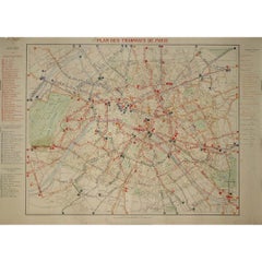 1899 "Plan des Tramways de Paris" de Wuhrer - El transporte público de París
