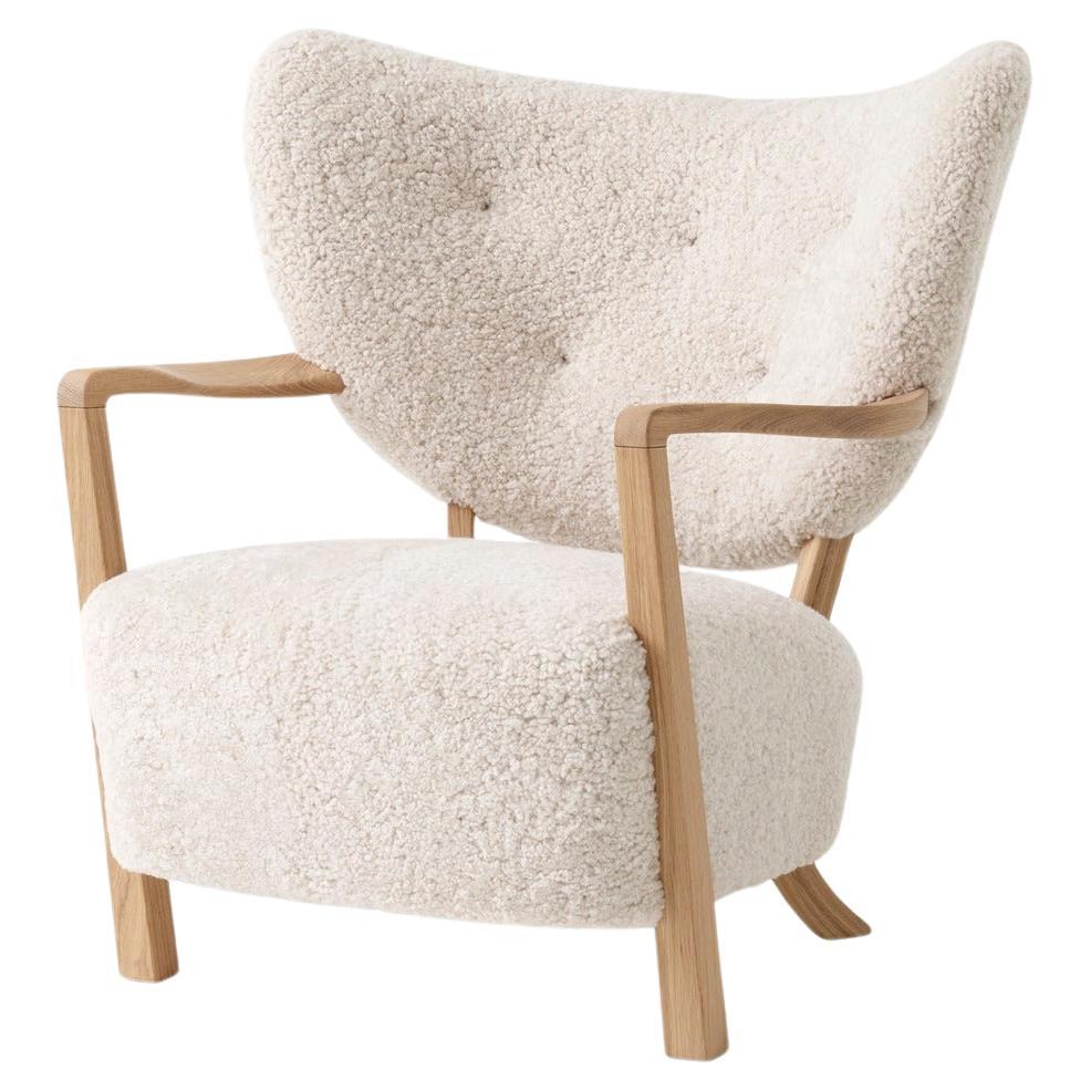 Wulff ATD2 Lounge Chair in Sheepskin, Moonlight & Oak for &Tradition For Sale