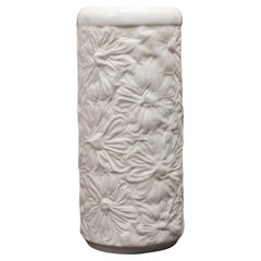 Wunseidel Bavaria German White Porcelain Textured Floral Pattern Vase