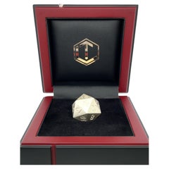 D20 Würfel Sterlingsilber mattiert im schwarzen Etui