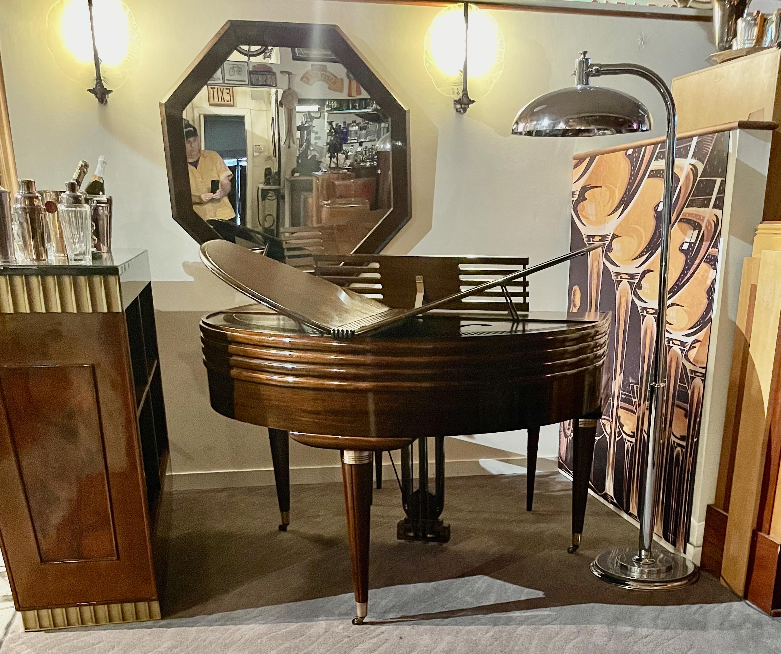 Mahogany Wurlitzer Butterfly Baby Grand Piano Art Deco Streamline