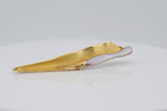 Wurzbacher Broche en or jaune 18k avec perle de culture d'eau douce