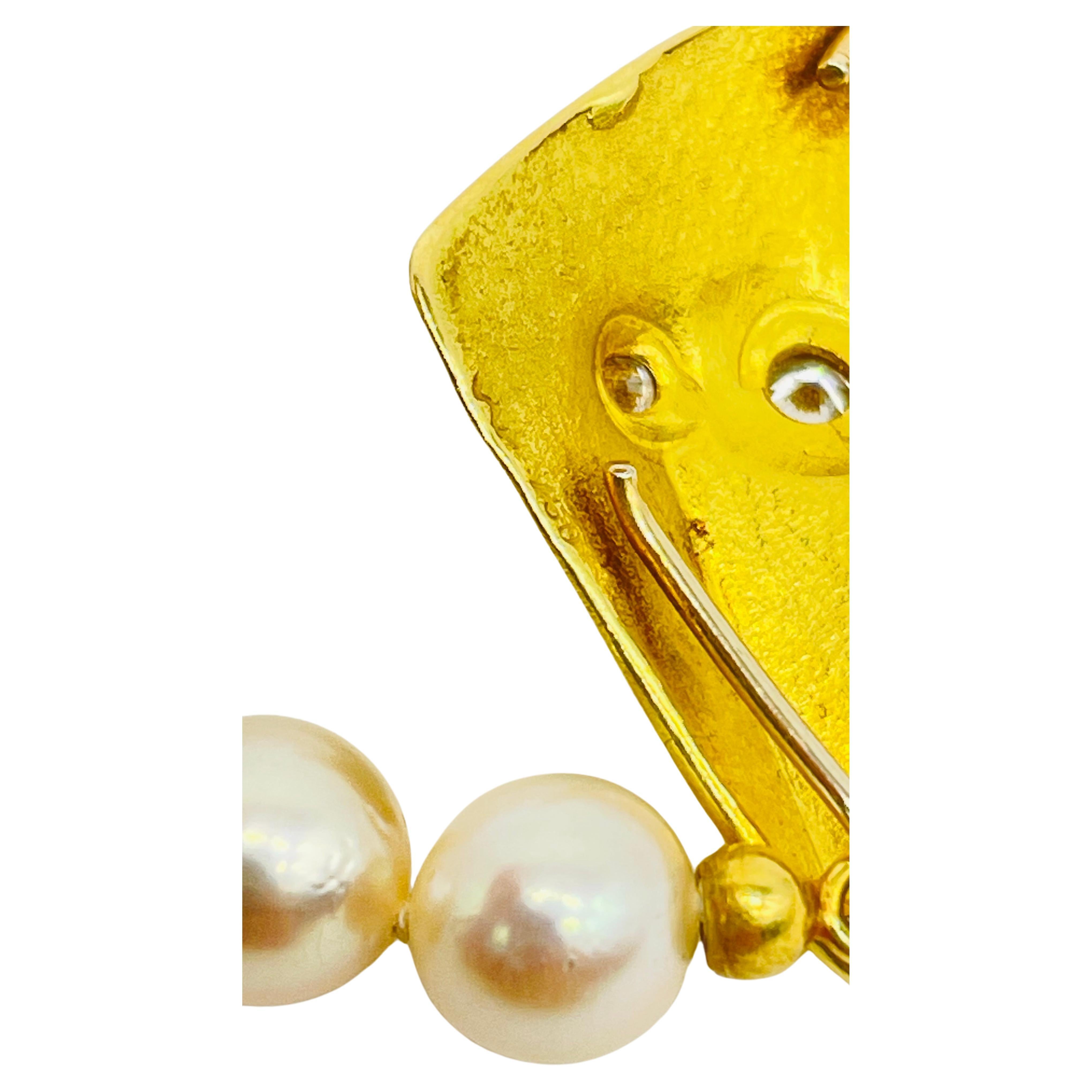 Wurzbacher Perlenhalskette aus 18 Karat Gelbgold mit Diamanten im Angebot 3