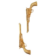 Wust & Co. 1915 Art Deco Pistol Cufflinks In 18Kt Yellow Gold With Fitted Box