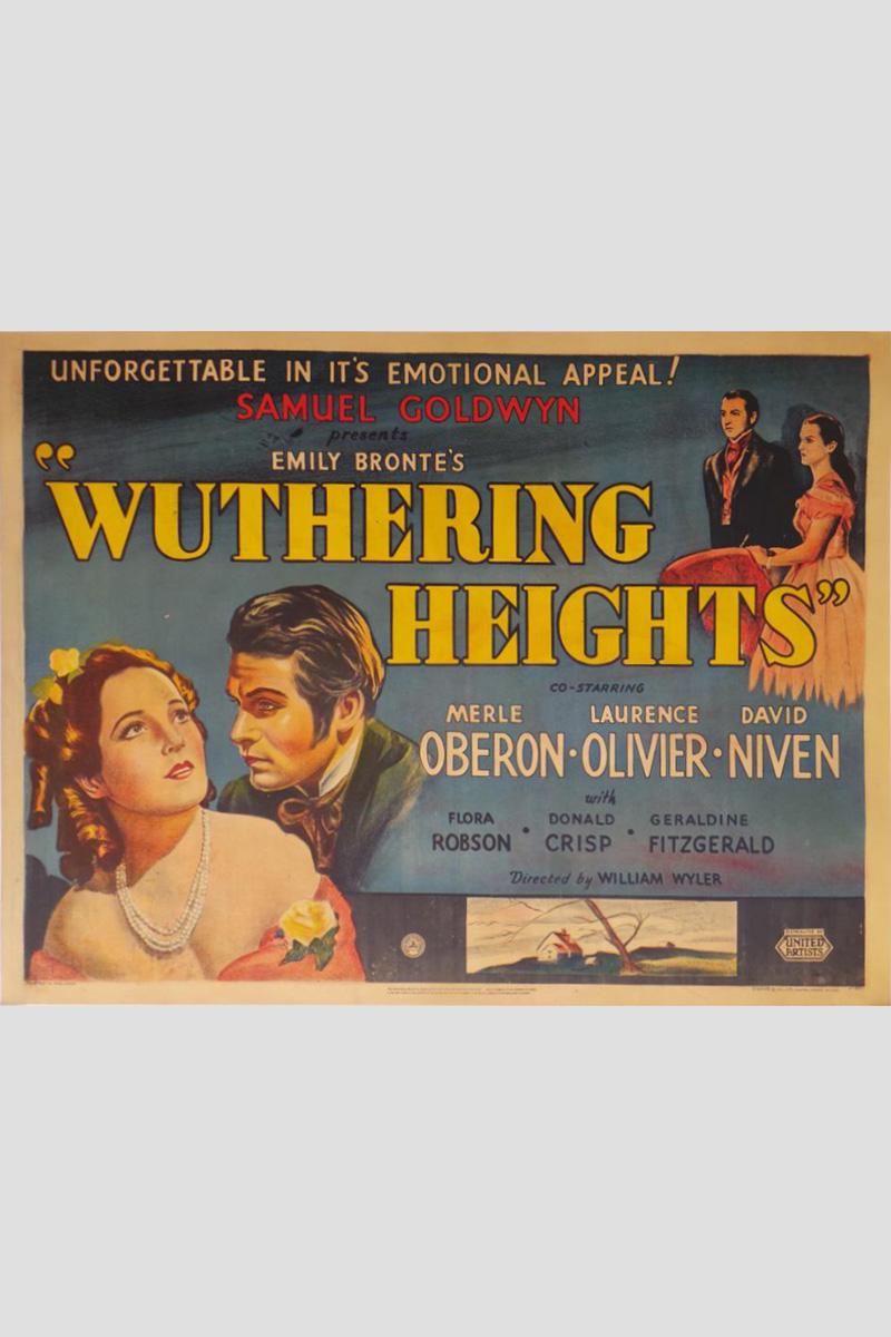 Super rare linen backed UK quad poster for the screen adaptation of this iconic British novel. Emily Bronte's tale of doomed lovers, Cathy and Heathcliff, was a landmark in British literature and this 1939 film adaptation, starring Laurence Olivier