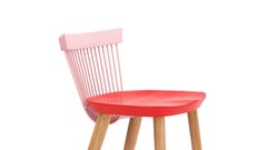 WW Bar Stool CS1, Stained Oak & Powder Coated Metal Rods