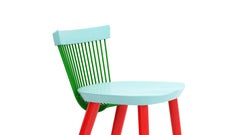 WW Bar Stool CS4, Stained Oak & Powder Coated Metal Rods