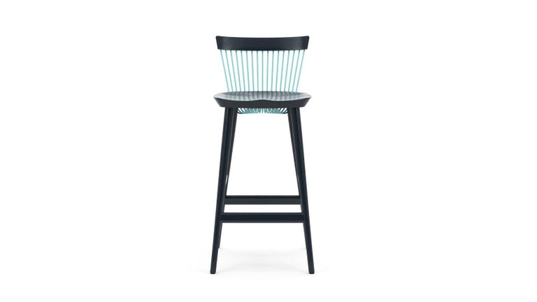 Ww Bar Stool CS6, Stained Oak and Powder Coated Metal Rods For Sale at ...