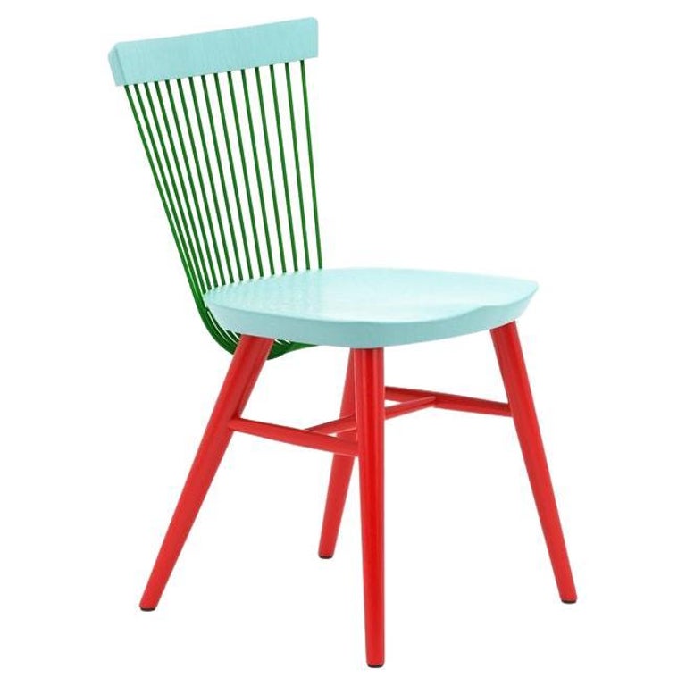 WW chair CS4, Stained Oak and Metal Rods For Sale at 1stDibs