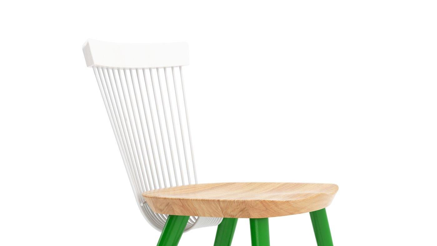 British Hayche WW Chair CS5, Stained Oak & Metal Rods, UK, Made to Order For Sale