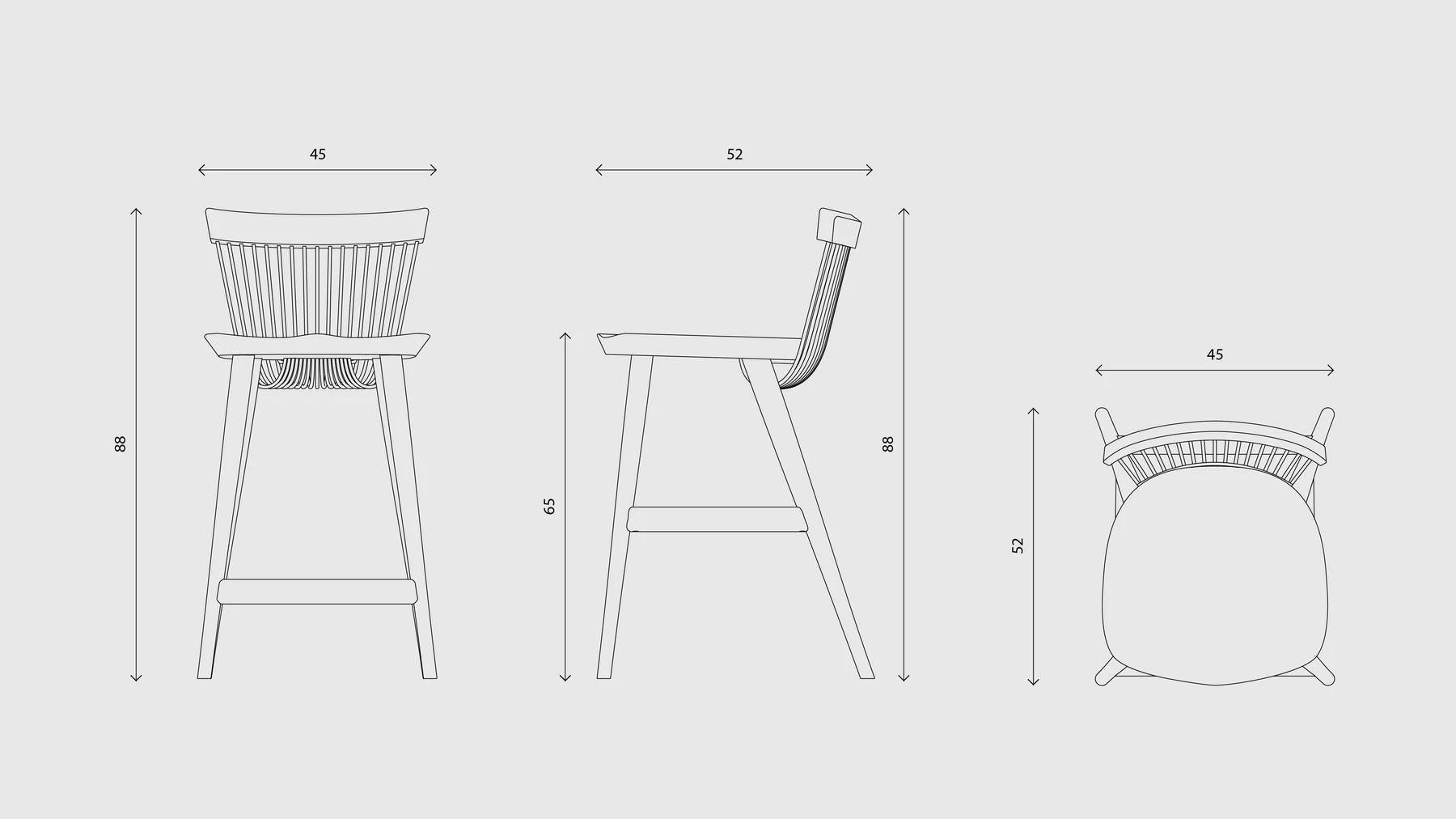 Hayche WW Counter Stool CS3, UK, Made To order In New Condition For Sale In Liverpool, GB