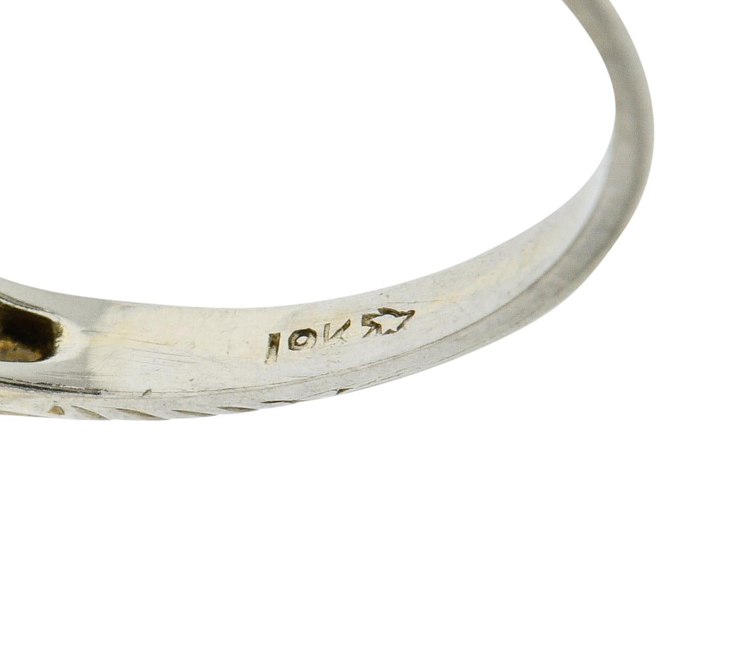 W.W. Fulmer & Co. Diamond 18 Karat White Gold Octagonal Engagement Ring 5