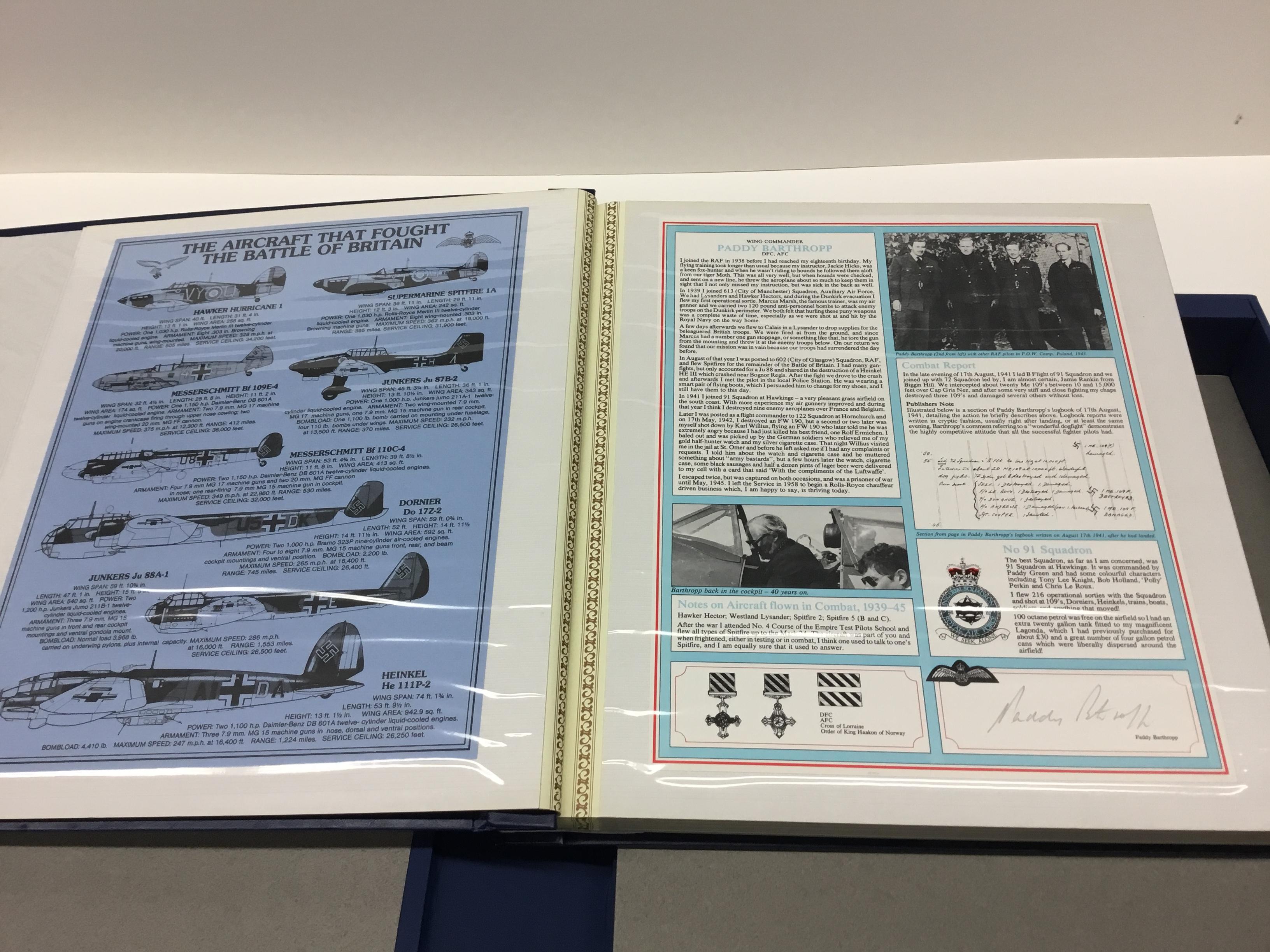 British Battle of Britain Fighter Aces Collection, Signed Limited Edition, Two-Volumes For Sale