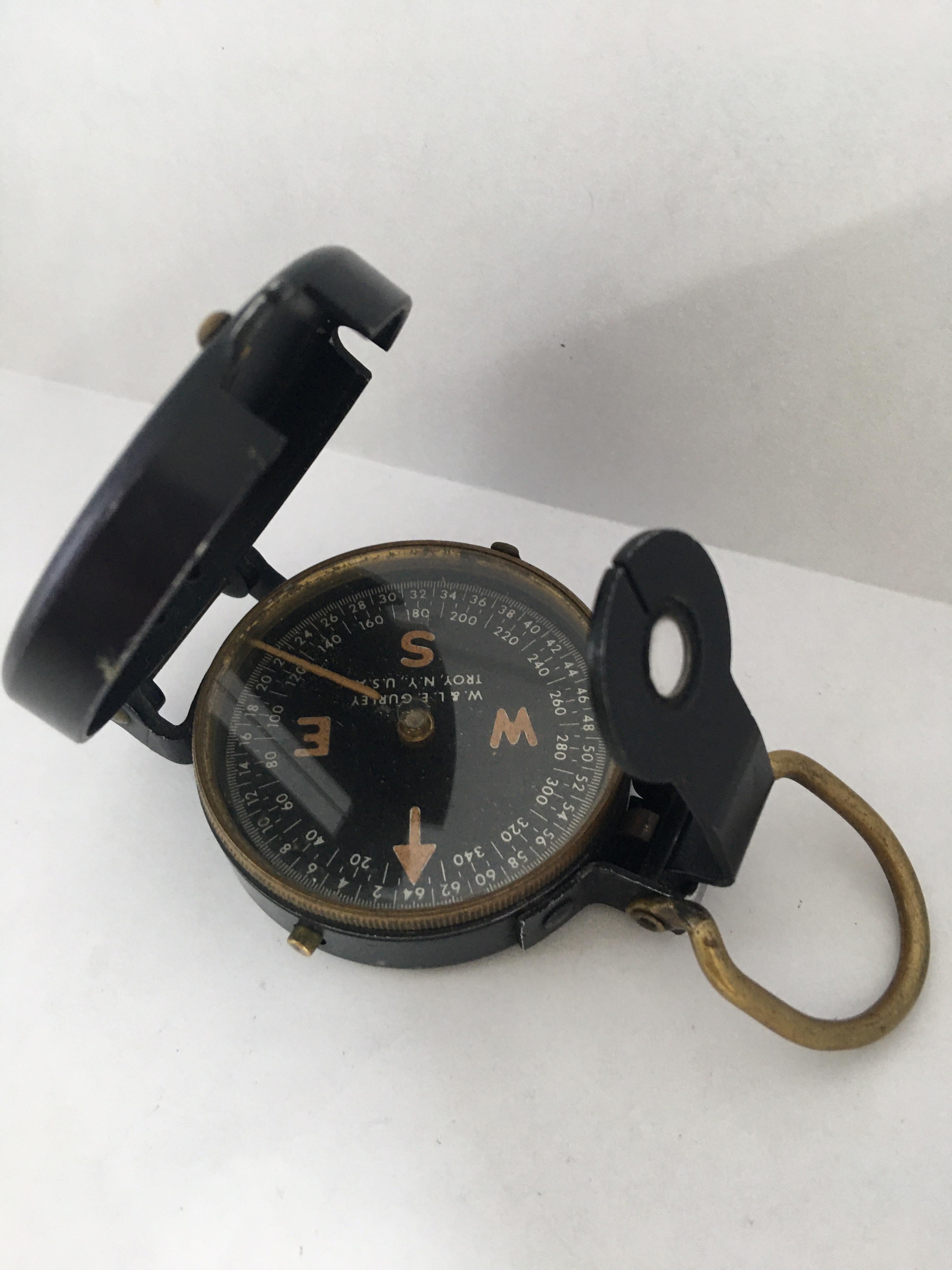 Women's or Men's WW II Field Compass Manufactured by W & L..E. Gurley, Troy, NY, USA