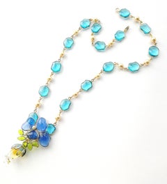 Collana con ciondolo 'WW' in vetro colato, pasta e perla 'Loulou', Francia, 2018