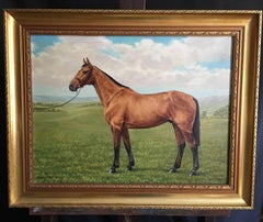 Portrait of a Thoroughbred Horse, Gay Trip, Equestrian Oil Painting