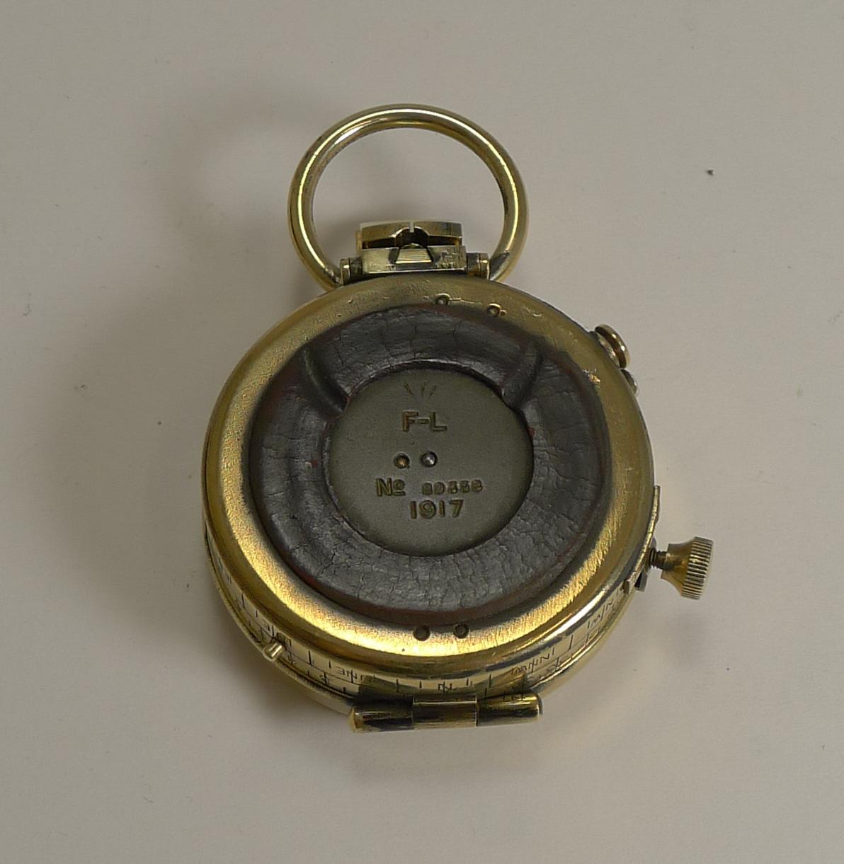 WW1 1917 British Army Officer's Compass Verner's Patent MK VIII by French Ltd 1