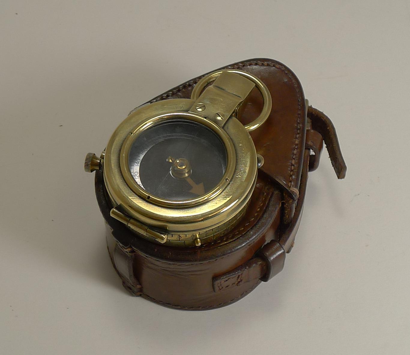 This is an excellent original example of the MK VIII. It is fully functioning, has a brass case and is mounted with lanyard ring. The glass face and numbered brass outer ring are perfectly intact. The lid is stamped 'Verner's Patent VIII. The rear