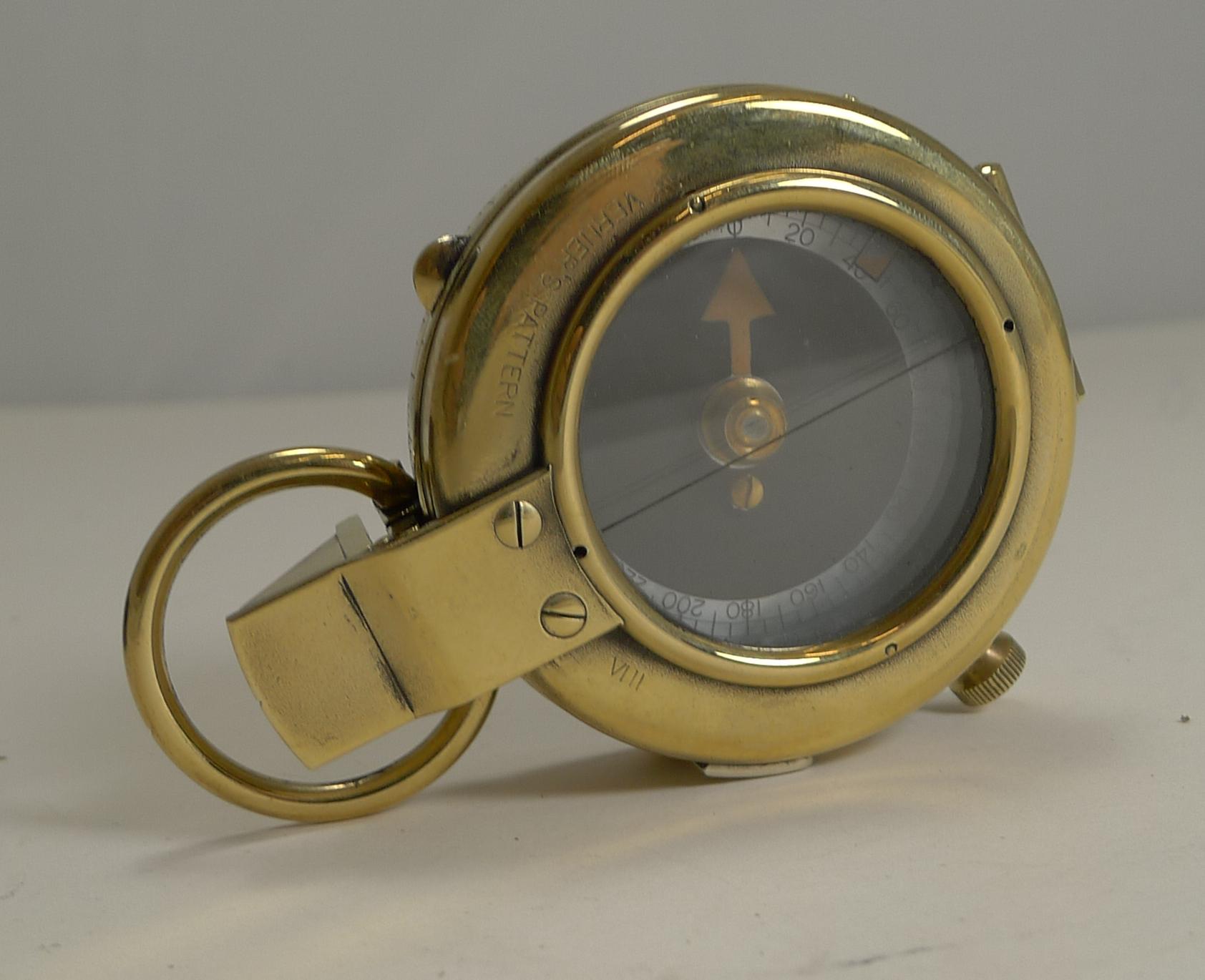 English WW1 1917 British Army Officer's Compass Verner's Patent MK VIII by French Ltd