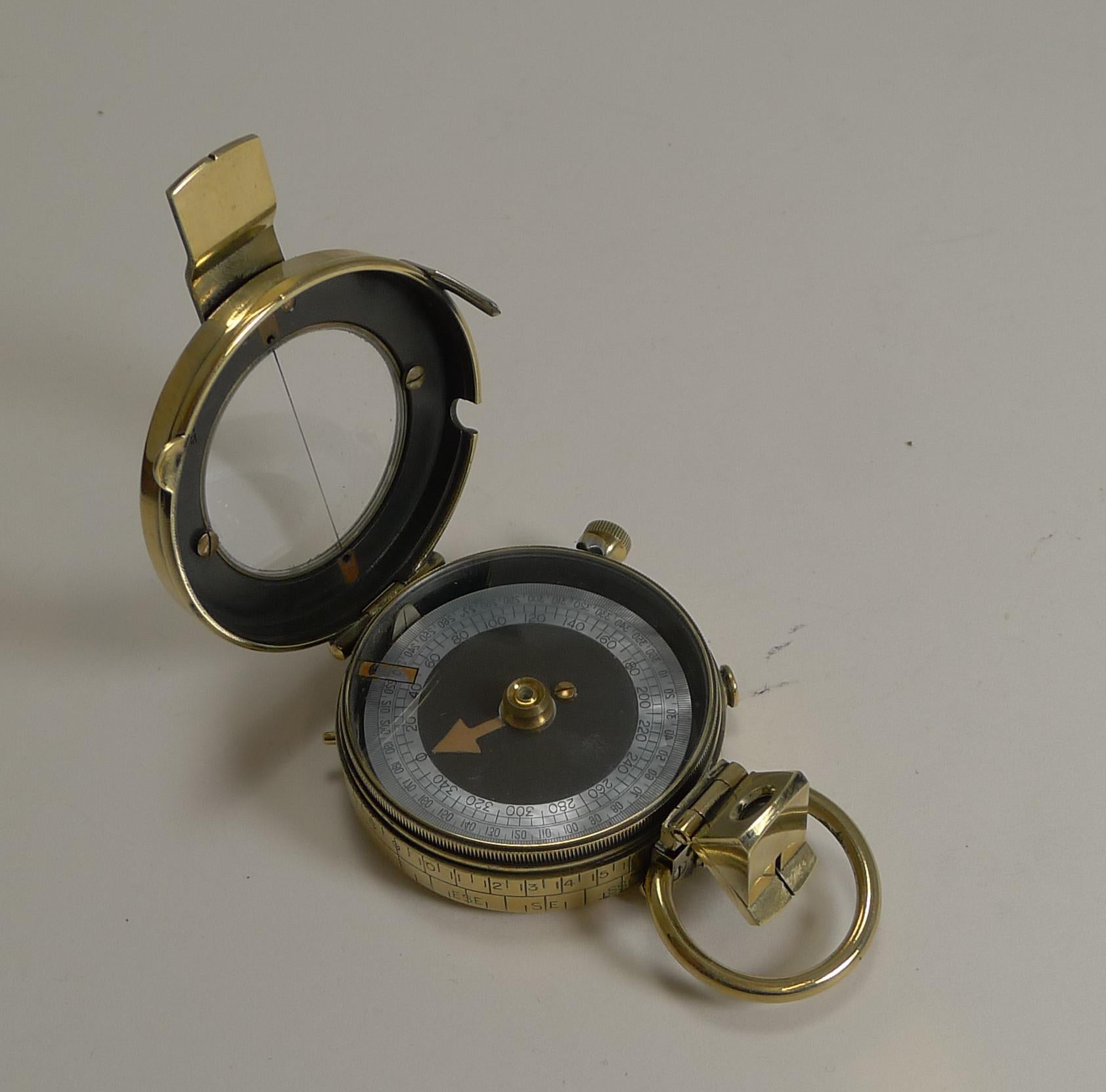 Early 20th Century WW1 1917 British Army Officer's Compass Verner's Patent MK VIII by French Ltd