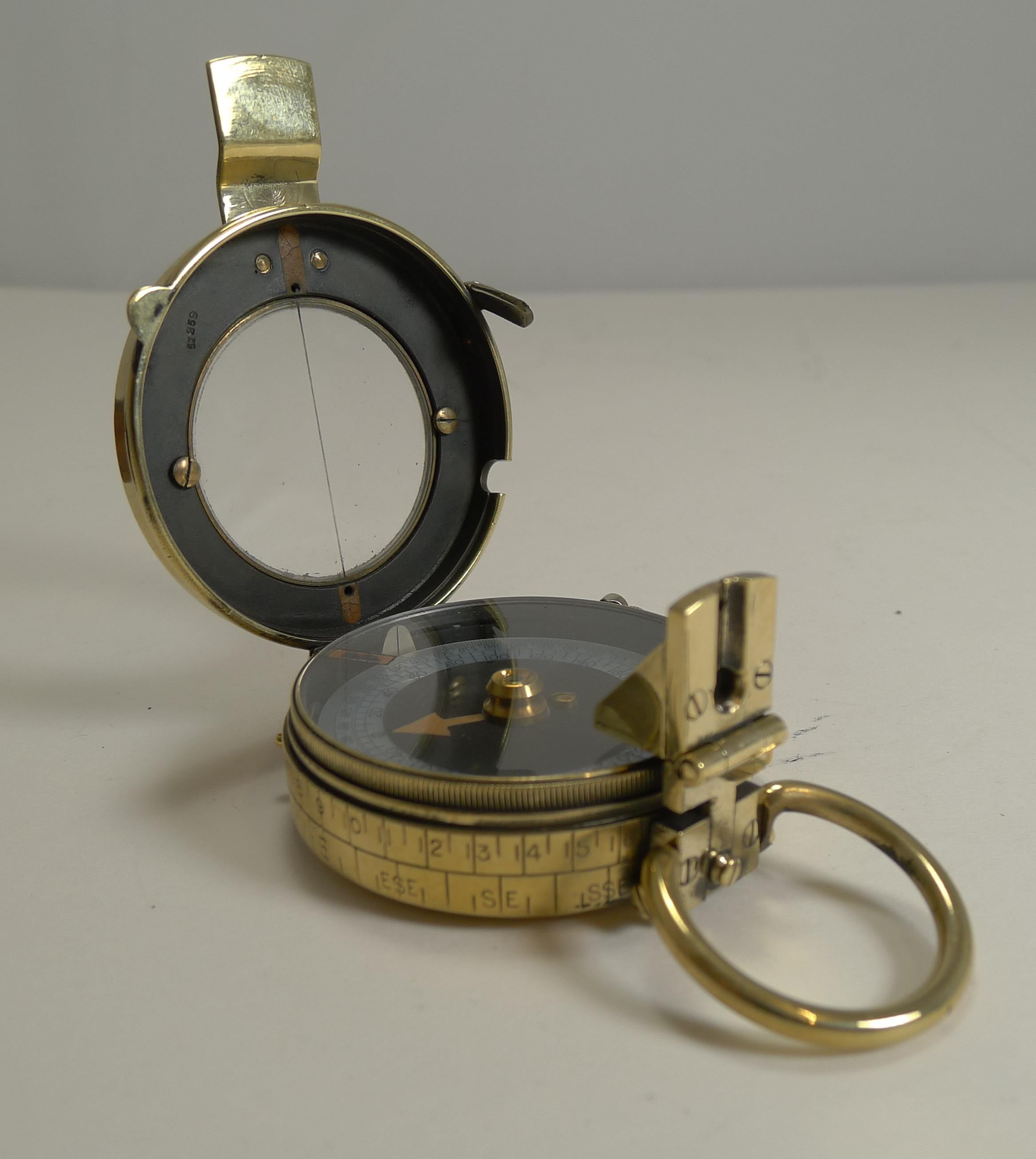Brass WW1 1917 British Army Officer's Compass Verner's Patent MK VIII by French Ltd