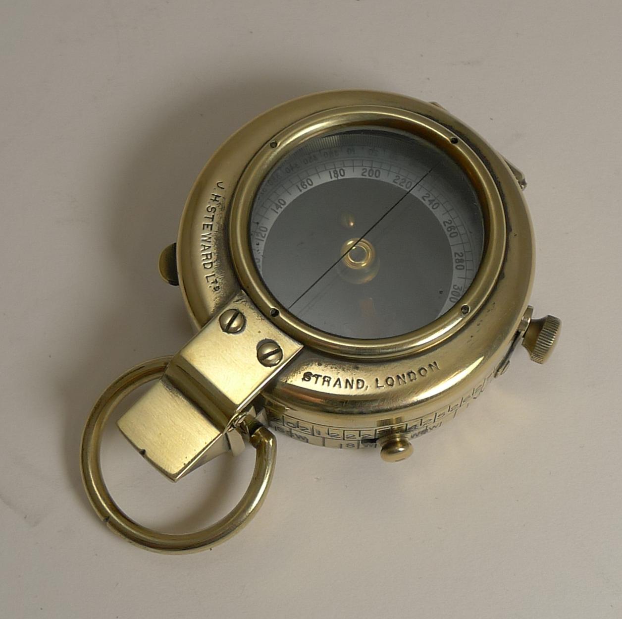WWI 1918 British Army Officer's Compass by J H Steward, London 2